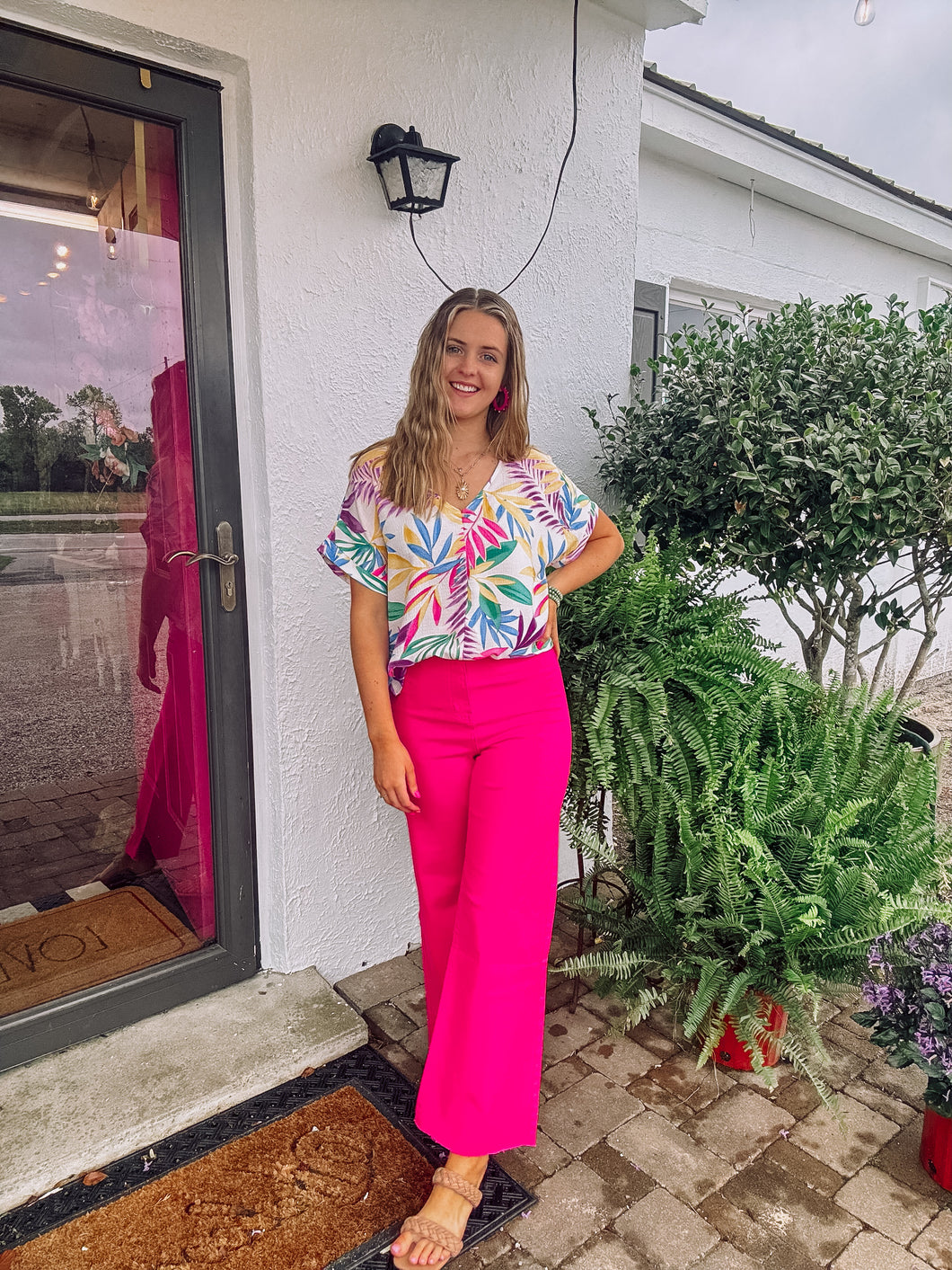 FEELING HOT PINK VIBES STRETCHY JEANS