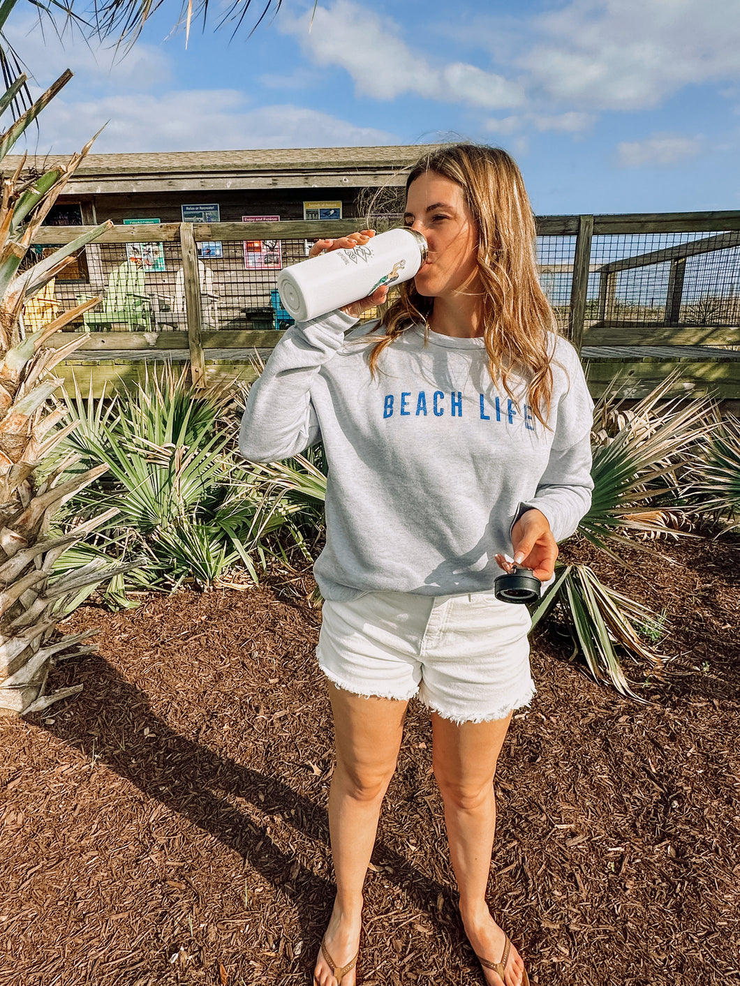 BEACH LIFE BABY BLUE SWEATSHIRT